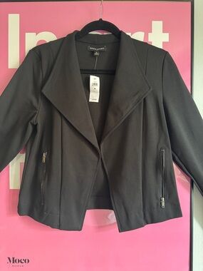 Banana Republic Black Women's Open-Front Moto Blazer